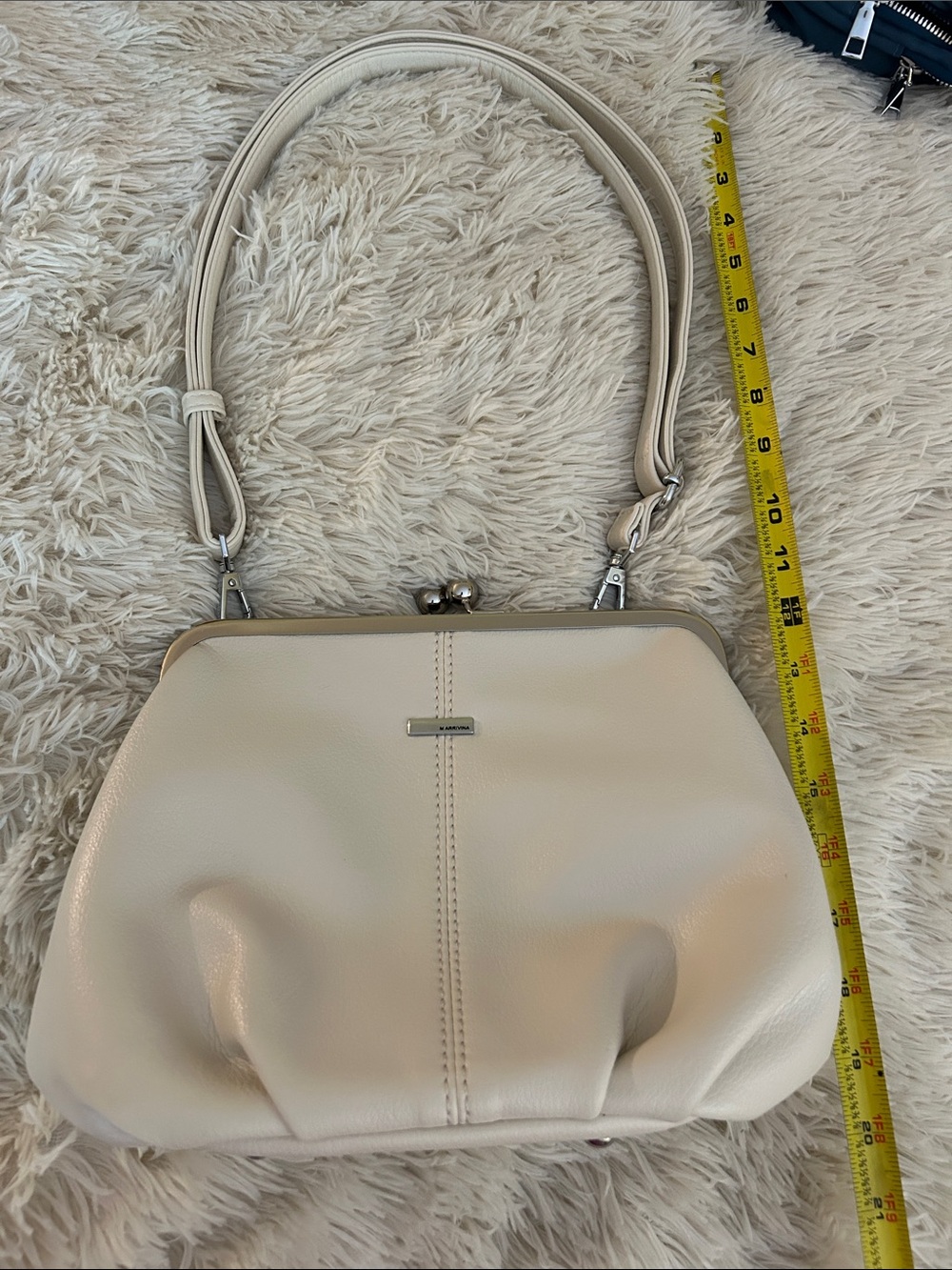 Cream Frame-Top Shoulder Bag